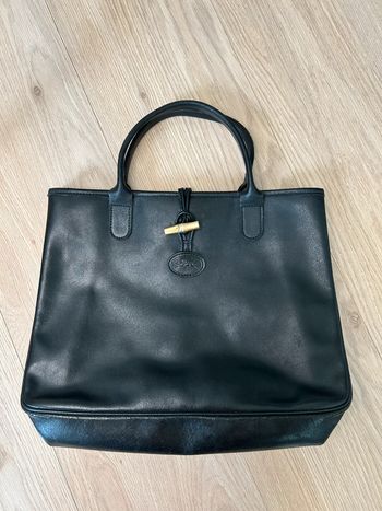 Sac à main Longchamp vintage en cuir noir