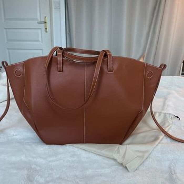 Sac à main marron fourre-tout camel - photo numéro 1