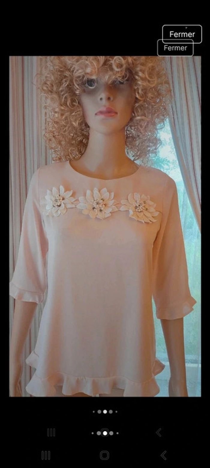 Blouse rose Quinze heure trente Paris taille S - photo numéro 6