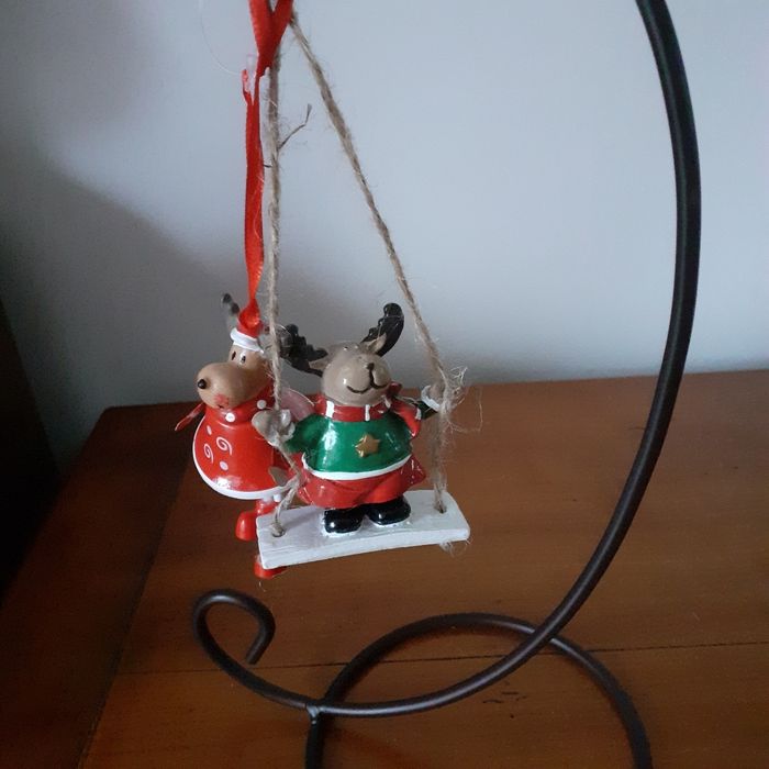 Noël: 2 figurines Petit Renne à suspendre
