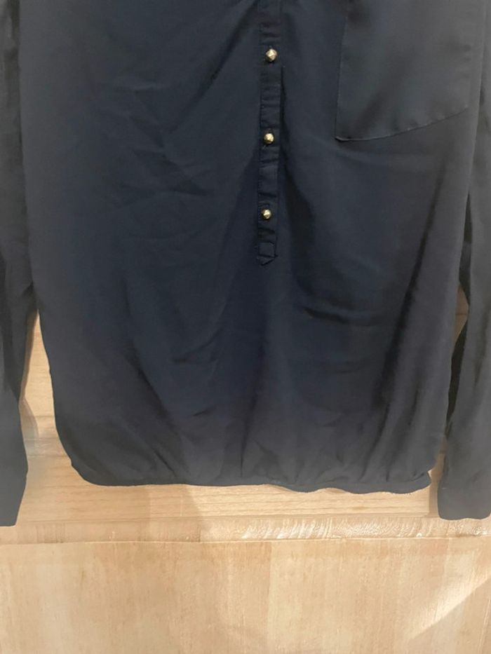 Blouse noire uni manches longues dentelle taille S - photo numéro 5