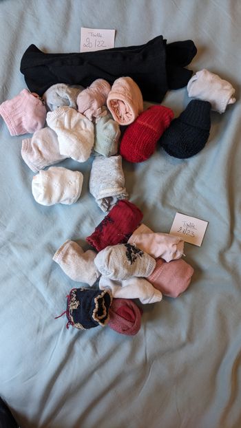 Lot bébé fille  20 paires de chaussettes + 1 collant