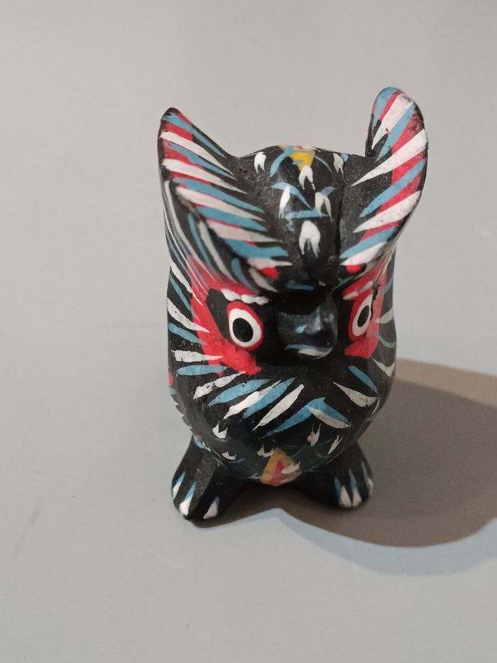 3 chouettes bois polychrome - photo numéro 6