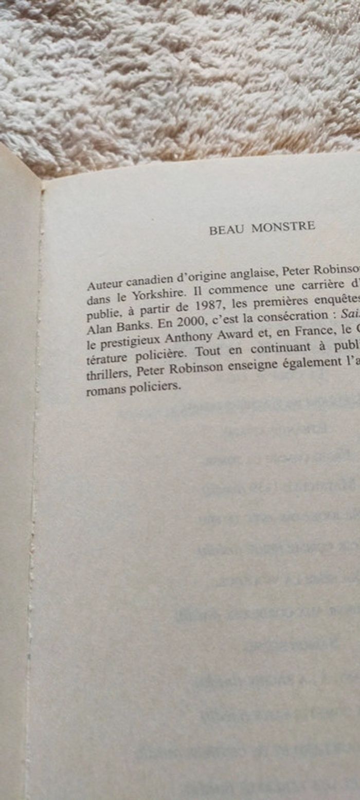 Beau monstre de Peter Robinson - photo numéro 3