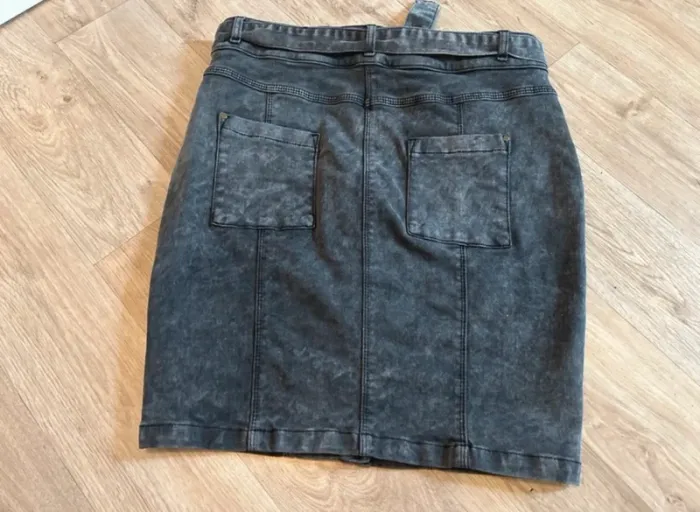 One step jupe jeans grise femme, taille 40 Ceinture intégrée - photo numéro 2