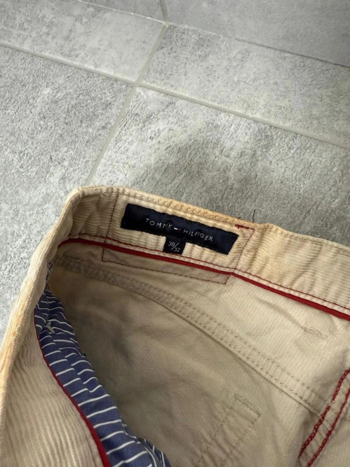 Pantalon Tommy Hilfiger en velours côtelé beige W30 L32 - photo numéro 6