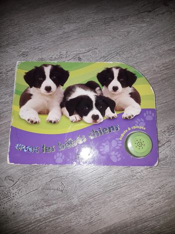 livre écoute et compte avec les bébés chiens