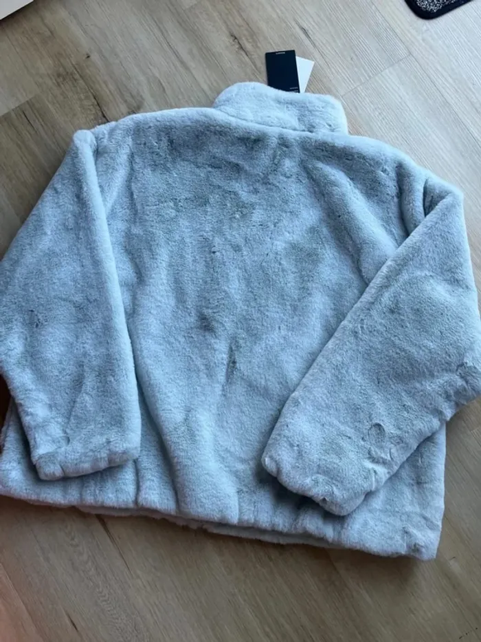 Manteau Nike Fausse Fourrure Bleu Blanc XL W - photo numéro 2