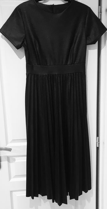 Robe plissée simili cuir longue t L