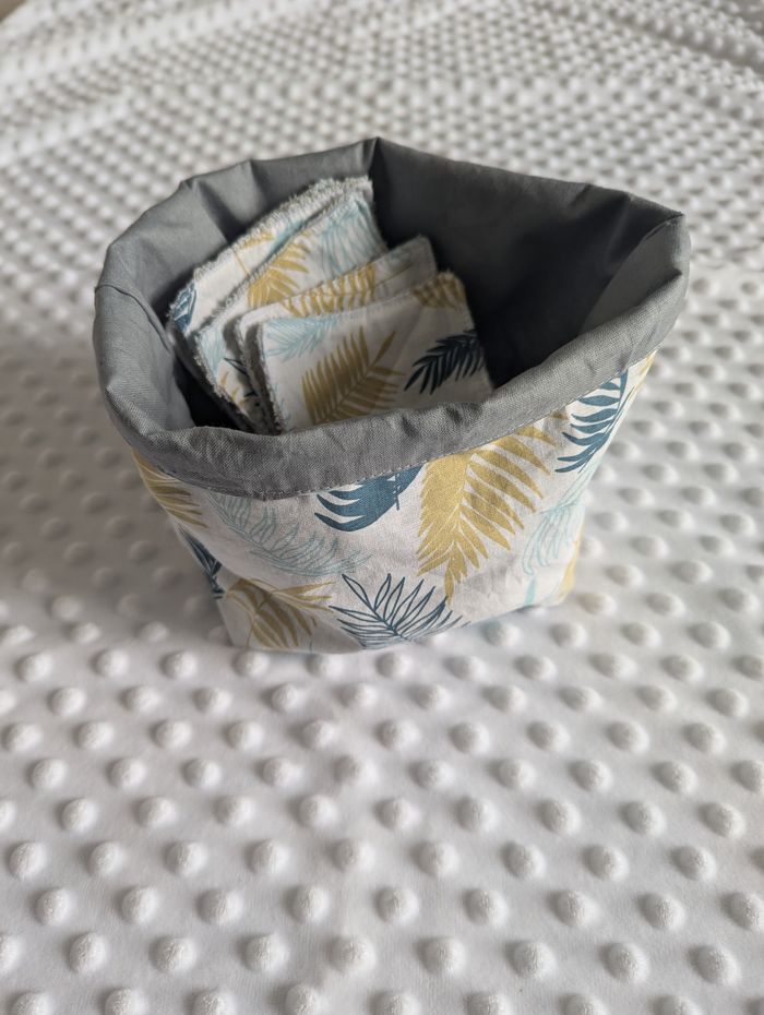 Panier et 10 lingettes lavables - photo numéro 2