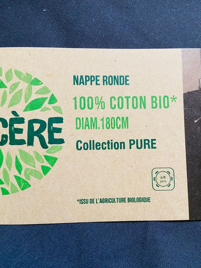 Nappe ronde 180cm en coton Bio - photo numéro 3