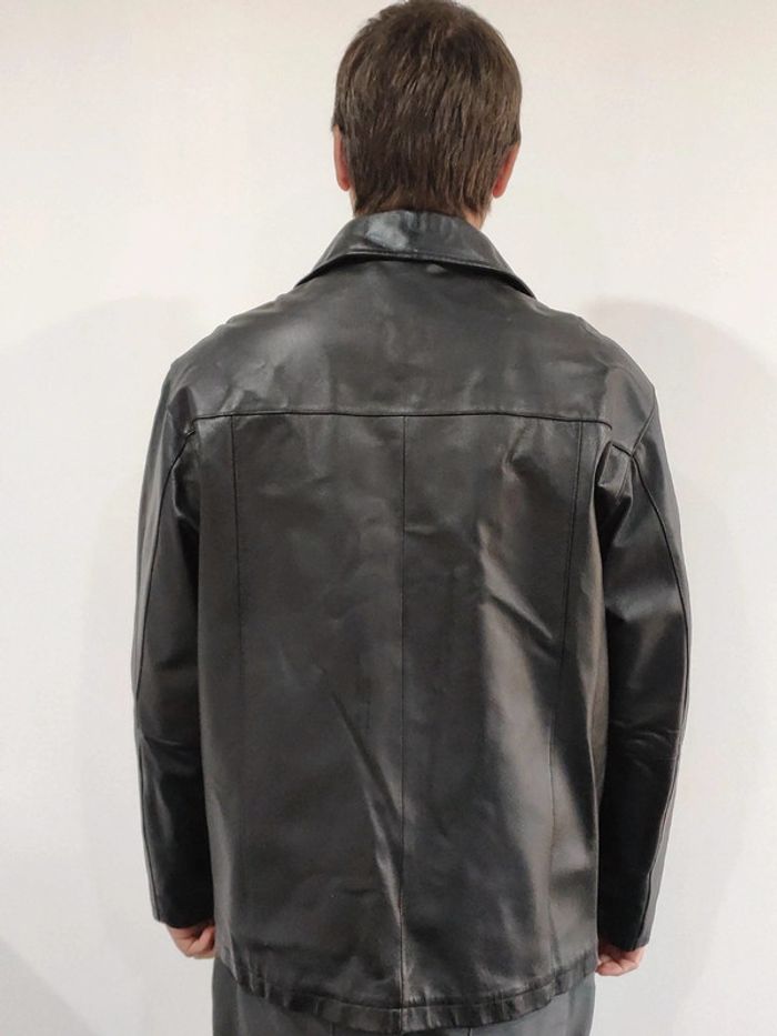 Blouson en cuir noir Kiabi casual taille L - photo numéro 2