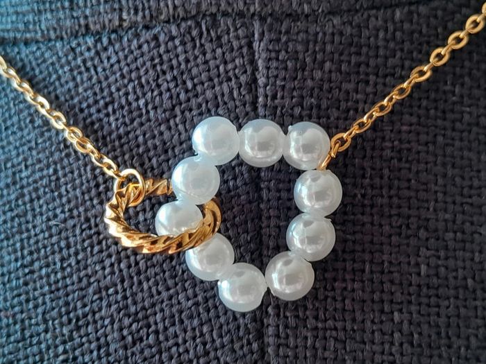 Collier chêne ra du cou acier inoxydable perles BEIGE - photo numéro 5