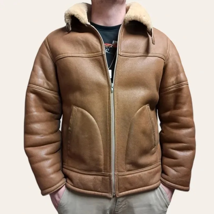 Blouson en cuir doublé mouton