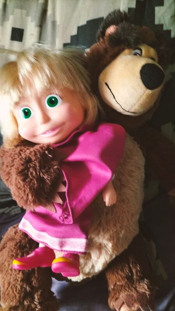 Peluche Masha et Michka