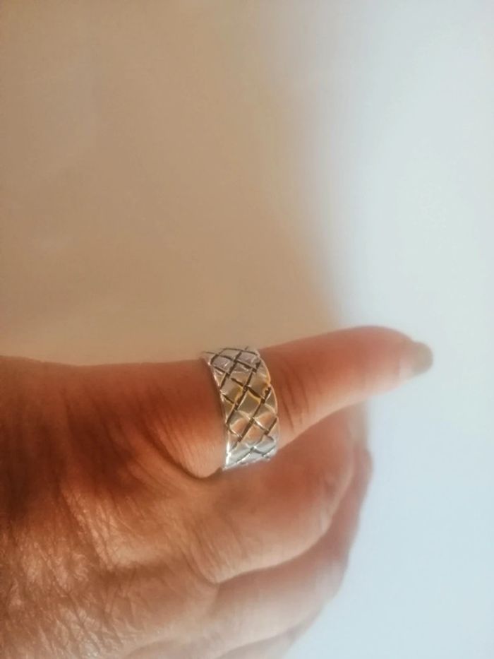 🌸Bague anneau large strié argent Neuf 🌸 - photo numéro 6