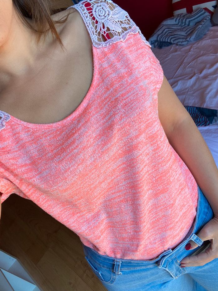 Teeshirt épaule dentelle Gémo - photo numéro 2