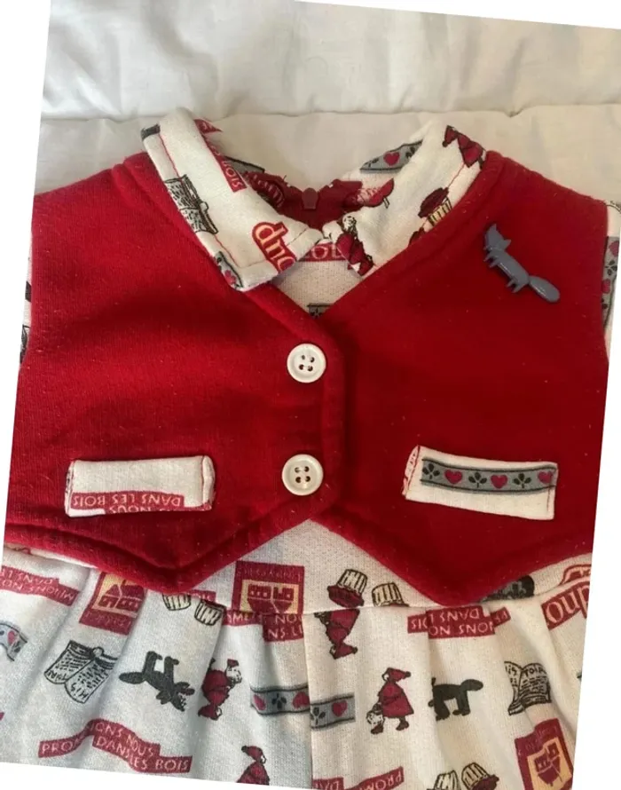 Combinaison vintage le petit chaperon rouge 9 mois mixte - photo numéro 2