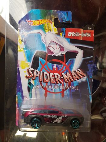 Hot wheels spider-gwen spider-man spider-verse car toy new sealed collection