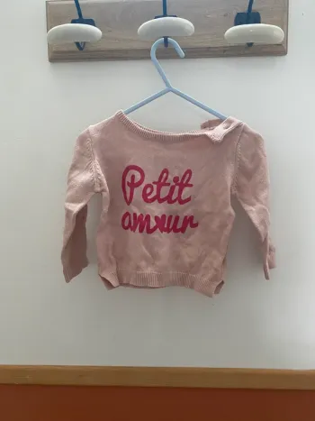 Pull rose petit amour mots d’enfants