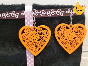 Boucles d'oreilles cœur orange