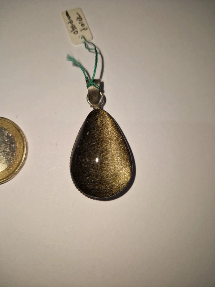 Pendentif obsidienne dorée Mexique - photo numéro 7