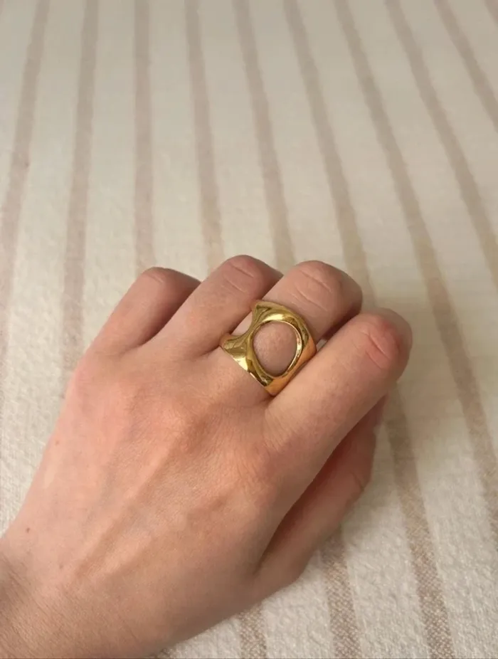 Bague dorée tendance Louyetu en plaqué or - photo numéro 2