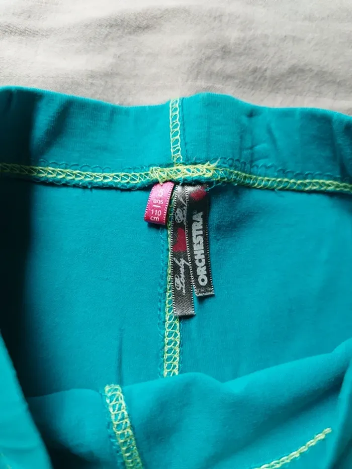 Legging fille turquoise Orchestra 5 ans - photo numéro 2
