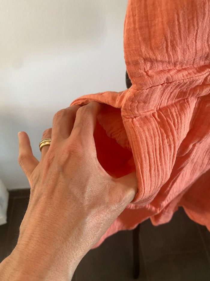 Combi short corail Kiabi Eco Conception en gaze de coton taille 38 - photo numéro 4