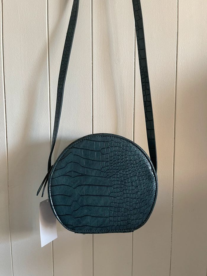 Sac bandoulière rond bleu - photo numéro 2