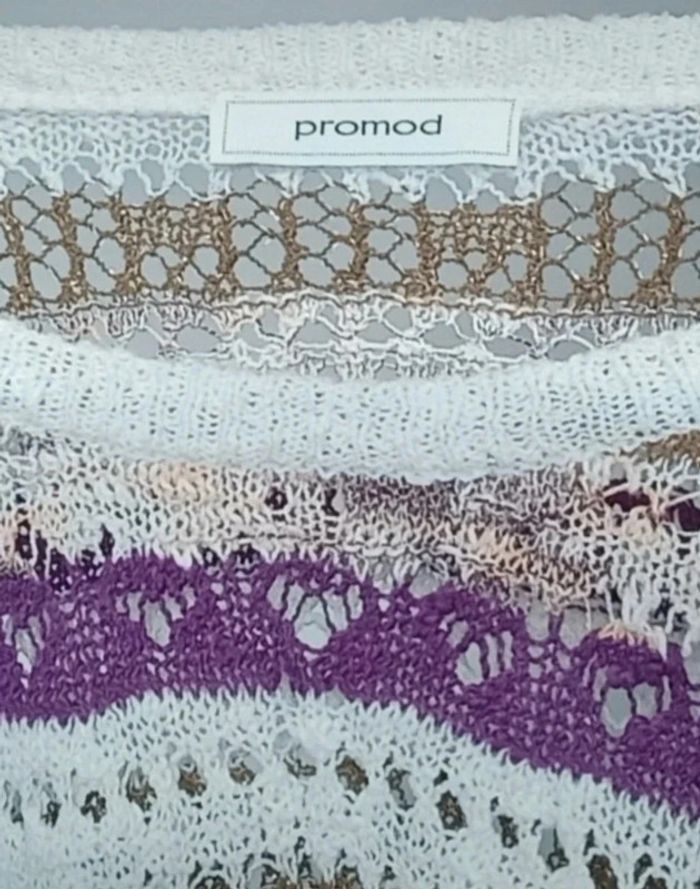 Joli pull fin crochet multicolore Promod taille 38 - photo numéro 5