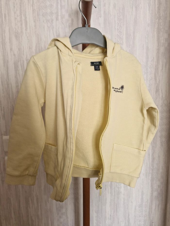 Gilet zippé capuche bébé 36 mois Kiabi Coton - photo numéro 2