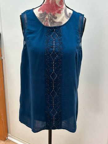 Débardeur bleu marine avec perles En viscose promod 38