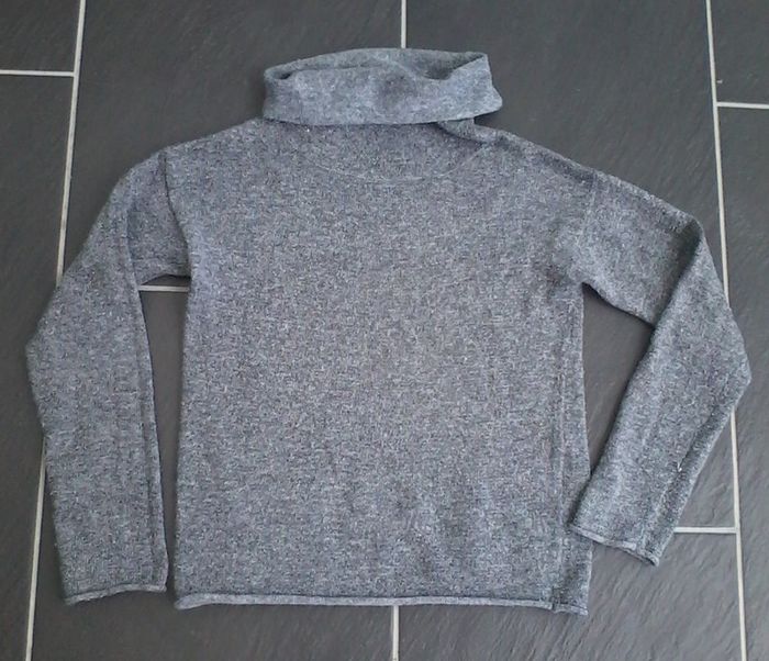 Pull col roulé gris fille 8 ans