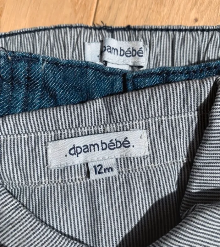 Pantalon jean + Chemise - DPAM - 12 mois - photo numéro 5