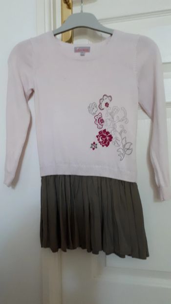 Robe pull rose et kaki Lisa Rose 6 ans