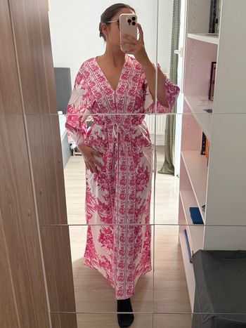 Robe longue blanche et rose shein
