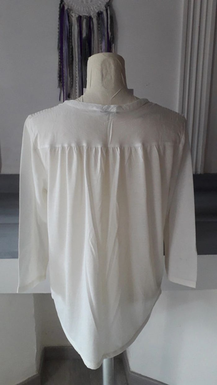 Blouse tunique coton crème Taille L/40 - photo numéro 4
