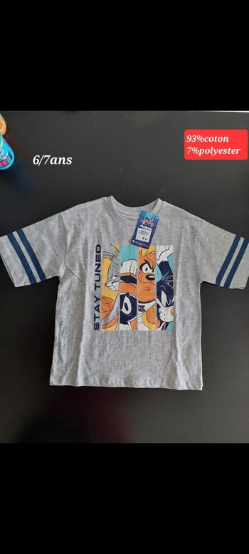 T-shirt manches courtes gris garçon 6/7ans