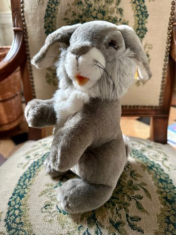 Steiff peluche vintage Grand lapin debout 26cm lièvre doudou gris traditionnel réaliste
