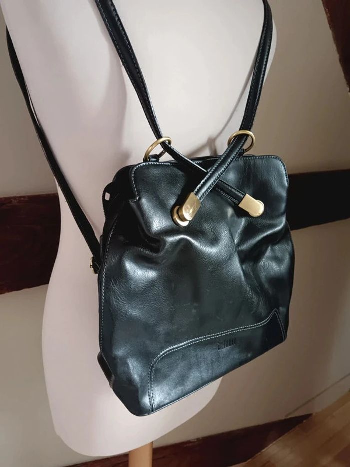 Sac noir porté épaule ou dos Oélanie - photo numéro 2