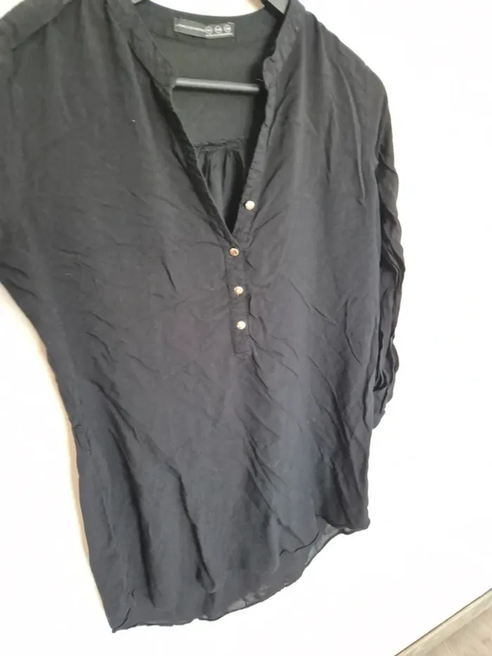blouse noire boutonnée atmosphère taille 40 - photo numéro 4