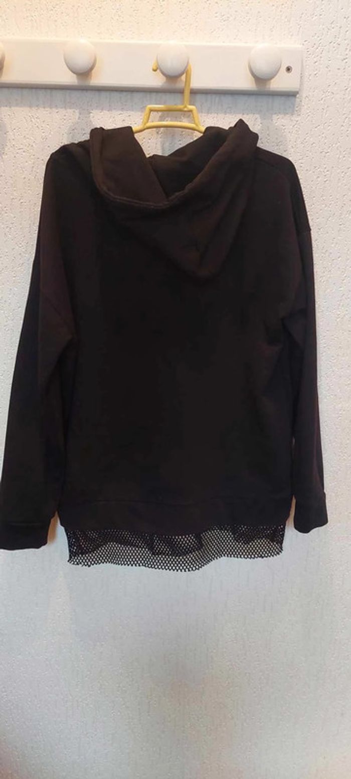 Beau sweat femme capuche noir Tally Weijl S Dark Roses très bon état - photo numéro 2