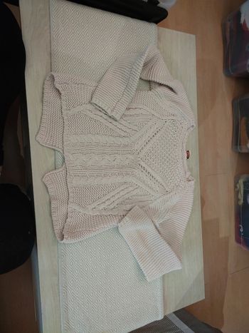 Pull grosse maille rose pâle tao 12 ans