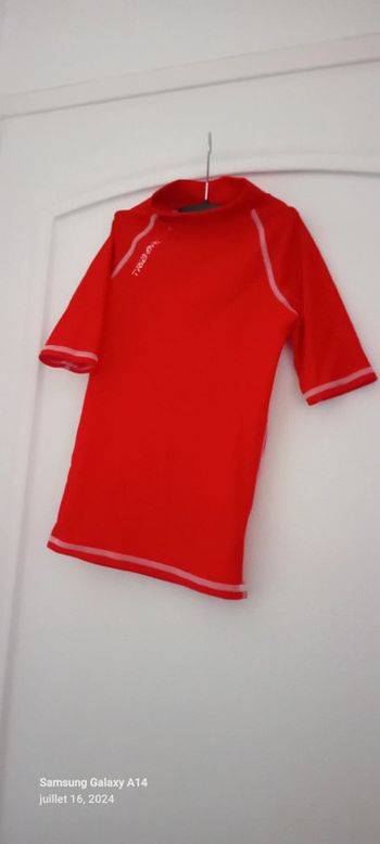 Maillot anti uv tribord rouge mixte 8 ans décathlon