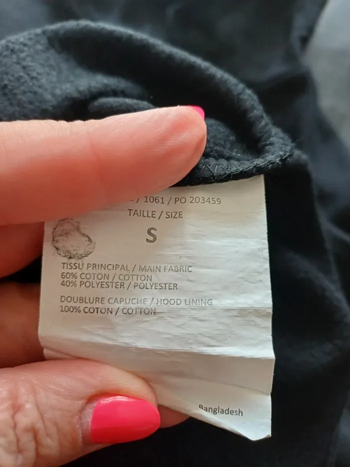Sweat-shirt à capuche noir - photo numéro 4
