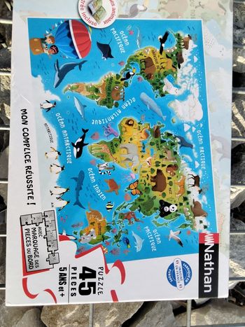 Puzzle carte du monde des animaux