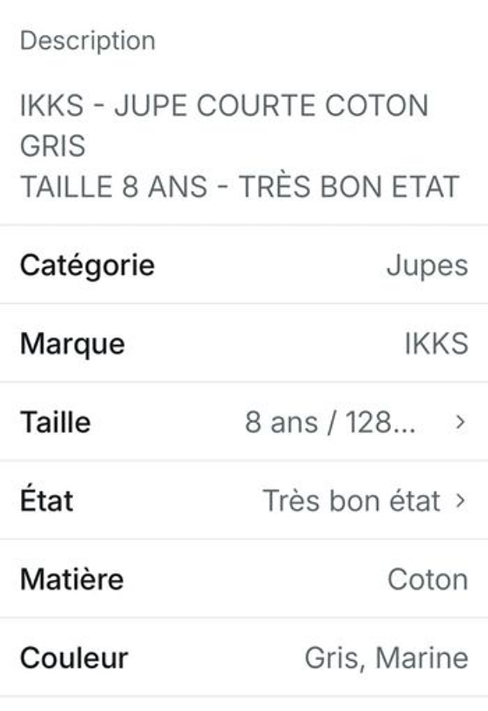 Jupe courte IKKS 8 ans - photo numéro 4