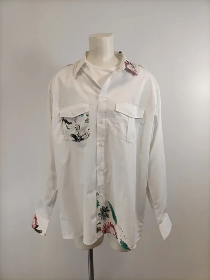 Chemise Gérard Darel Upcyclé - soie dahlia fleur -