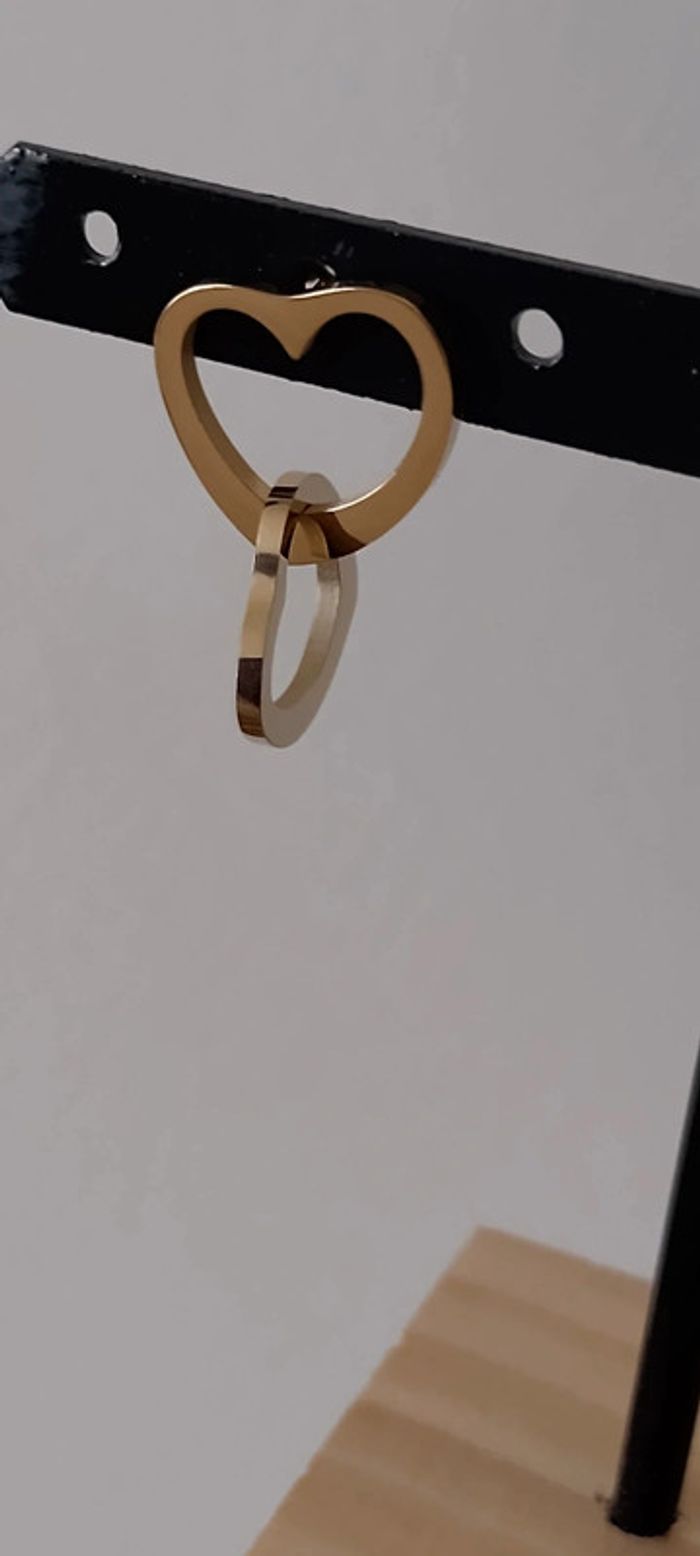 Boucles d'oreilles coeurs entrelacés - photo numéro 2